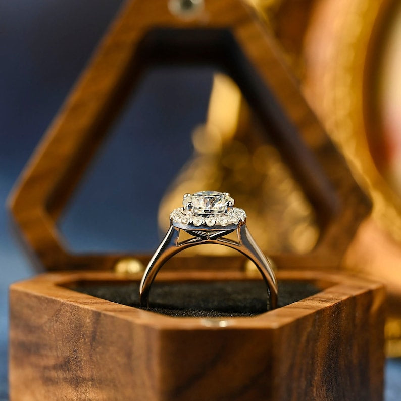 Round Halo Lab-Grown Diamond Engagement Ring