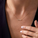 0.1 Carats Round Cut Moissanite Minimalist Necklace 2