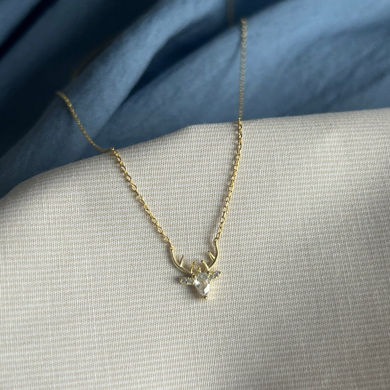 0.7 TCW Deer Shape Moissanite Necklace 4