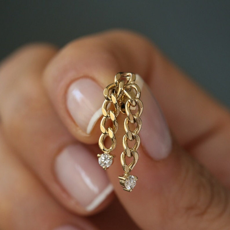 0.2 TCW Round Cut Moissanite Drop Style Earrings 1