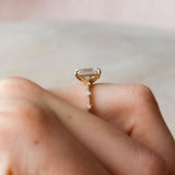 3.0 CT Emerald Cut Dainty Style Pave Moissanite Engagement Ring 4