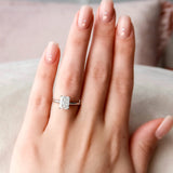 2.0 CT Radiant Cut Hidden Halo Style Moissanite Engagement Ring 2