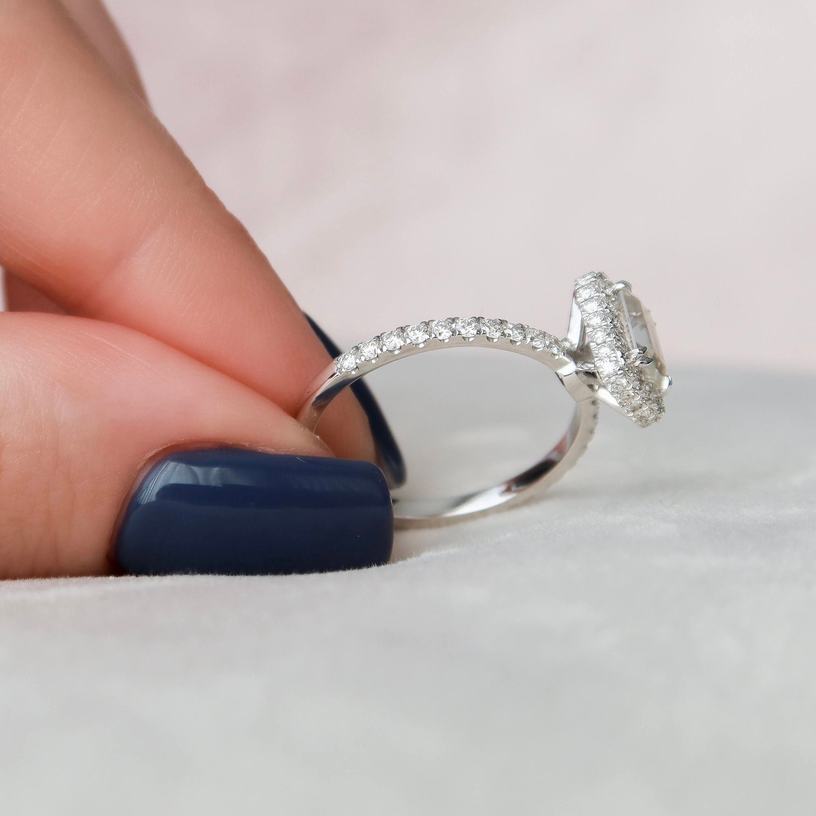 Emerald Halo & Pave Lab Grown Diamond Engagement Ring