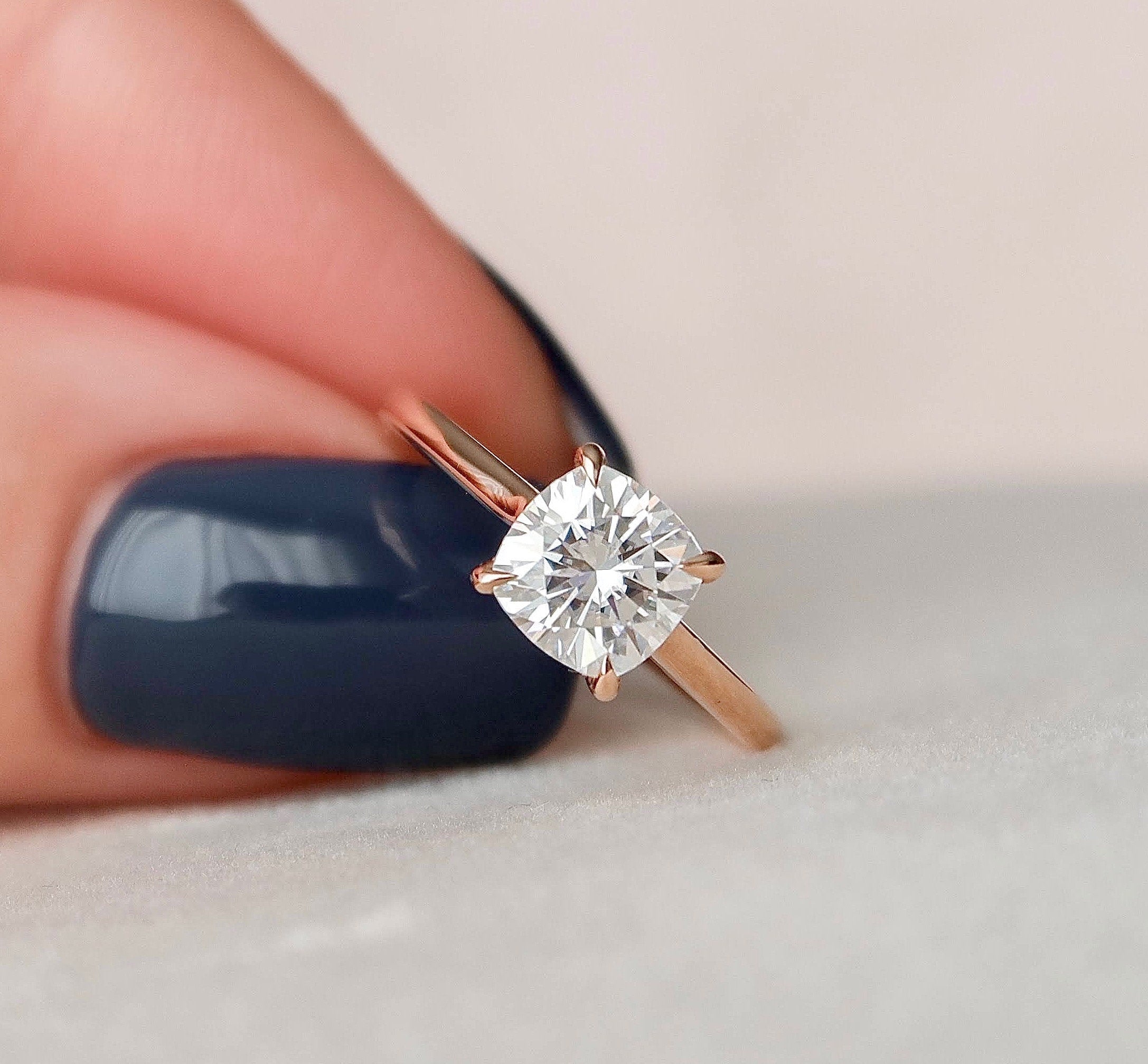 Cushion Pave Lab Grown Diamond Engagement Ring