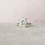 3.5 CT Radiant Halo Style Moissanite Engagement Ring 9