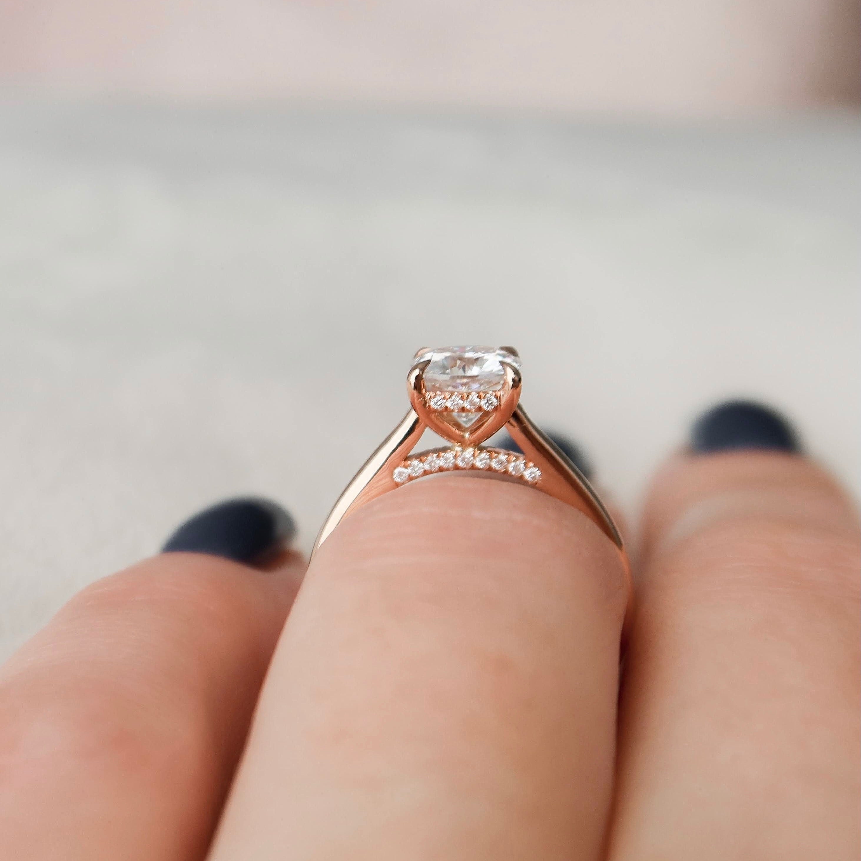 Cushion Pave Lab Grown Diamond Engagement Ring