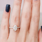 2.0 CT Oval Hidden Halo & Pave Setting Moissanite Engagement Ring 4