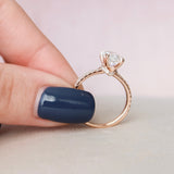 2.0 CT Oval Hidden Halo & Pave Setting Moissanite Engagement Ring 8