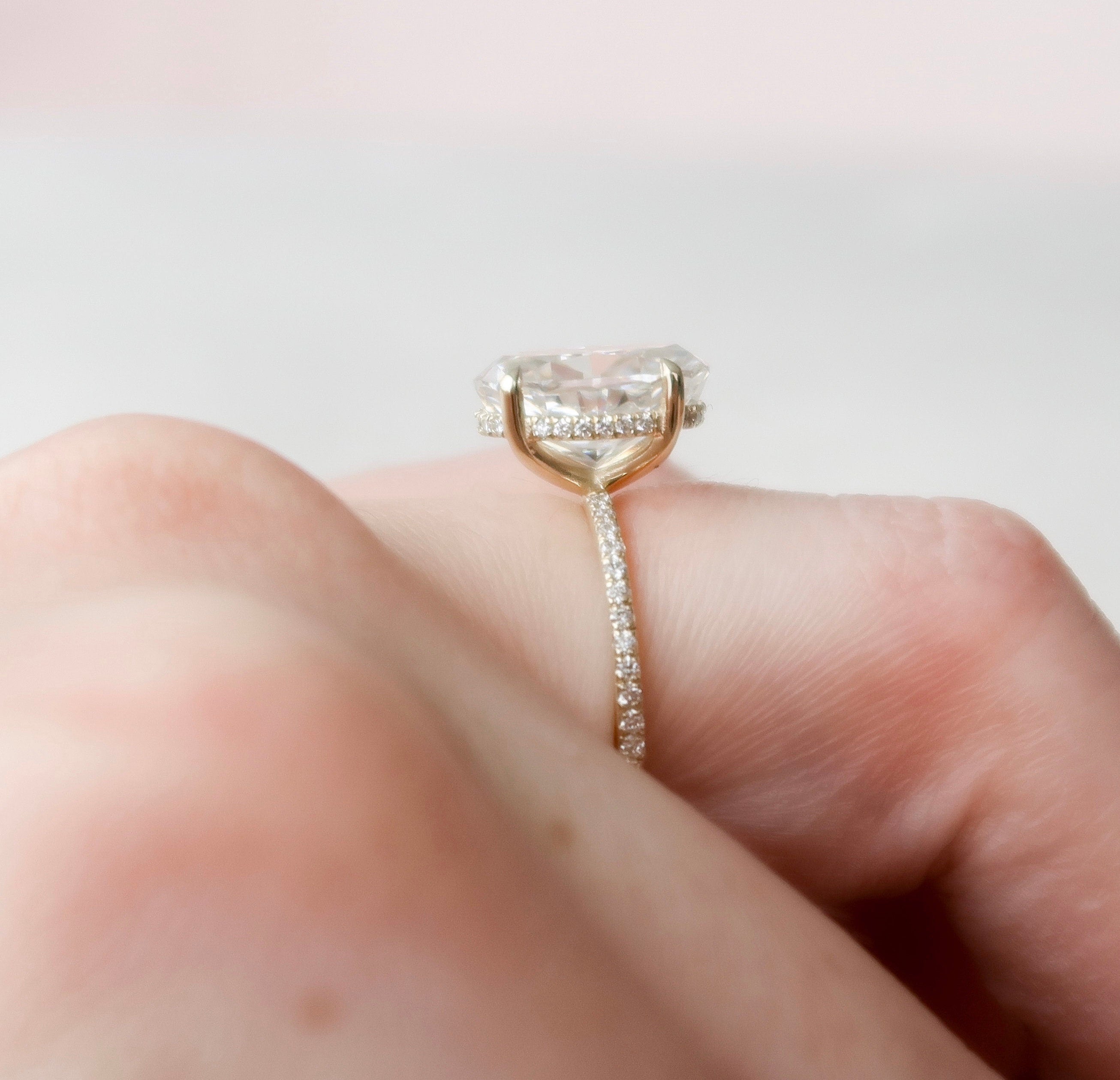 Oval Pave Lab Grown Diamond Engagement Ring