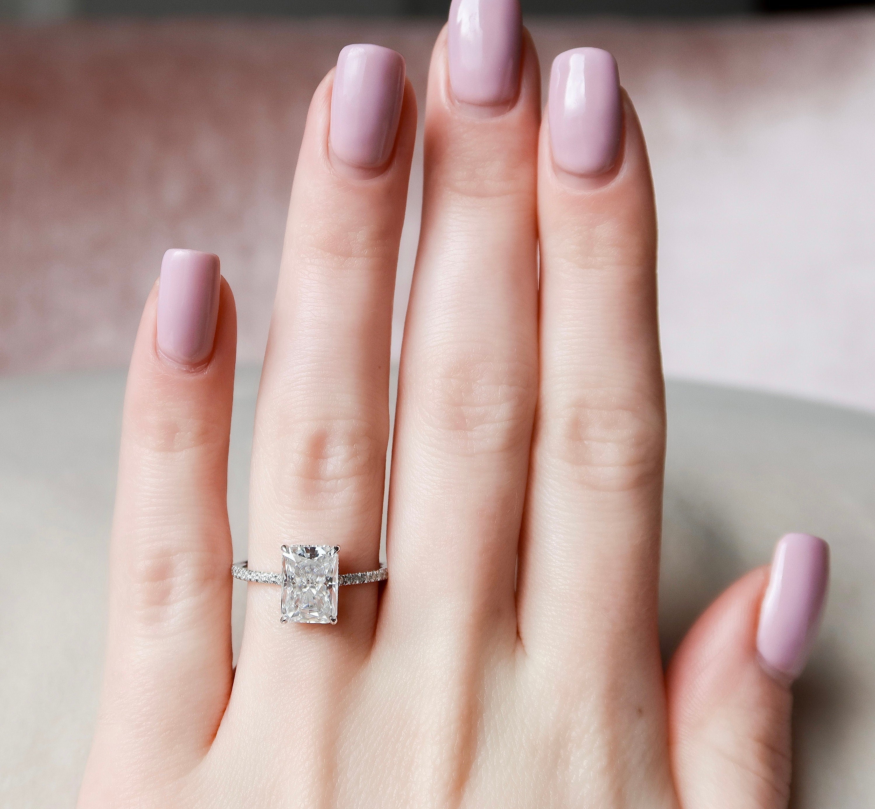 Radiant Pave Lab Grown Diamond Engagement Ring