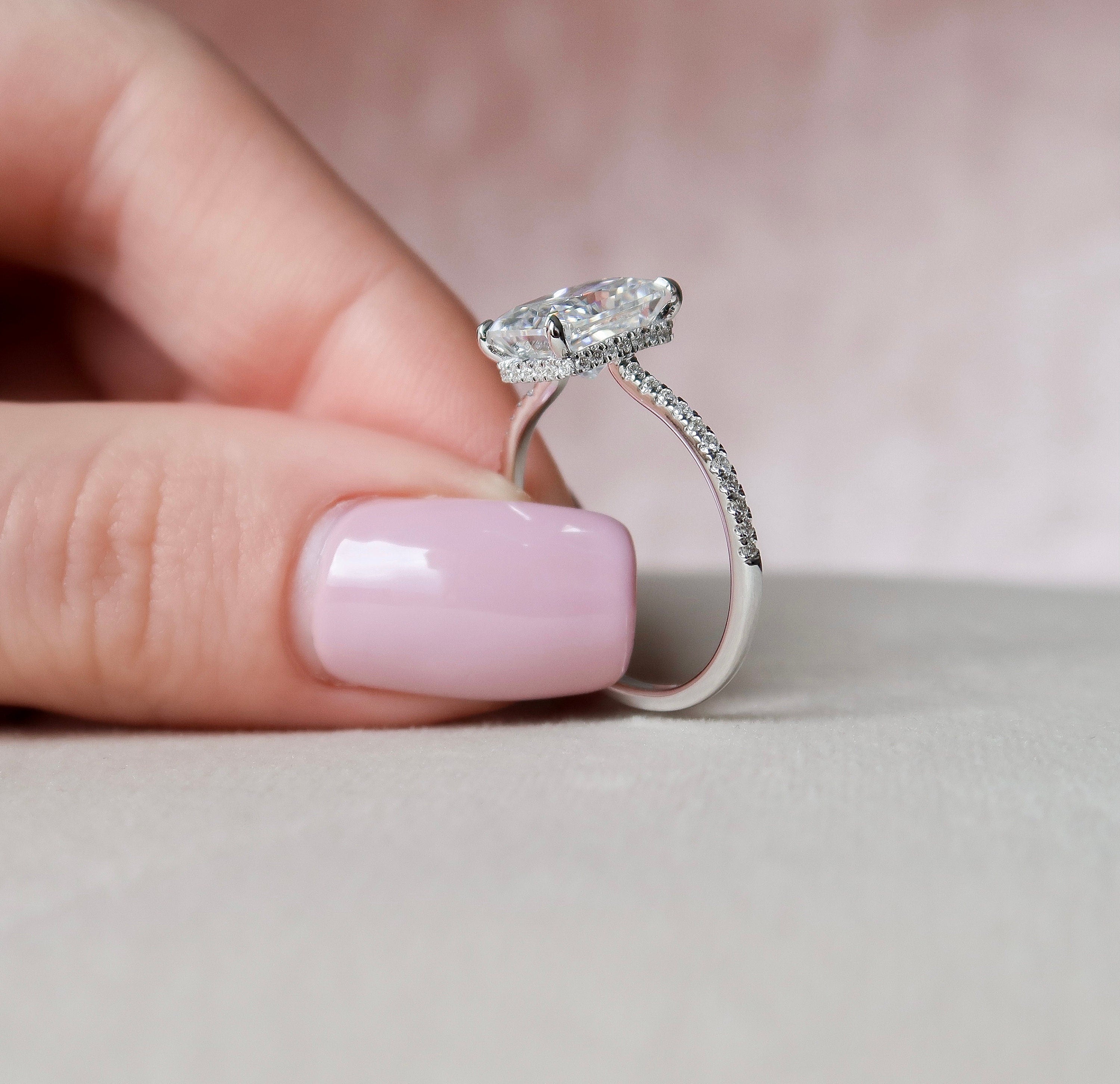 Radiant Pave Lab Grown Diamond Engagement Ring