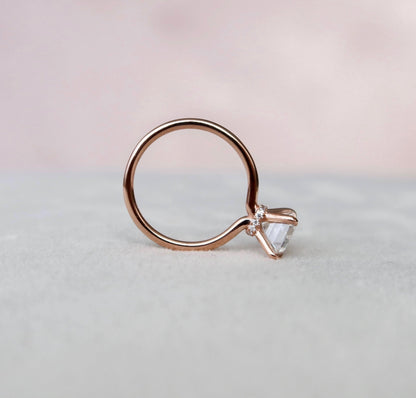 2.0 CT Emerald Hidden Halo Moissanite Engagement Ring 5