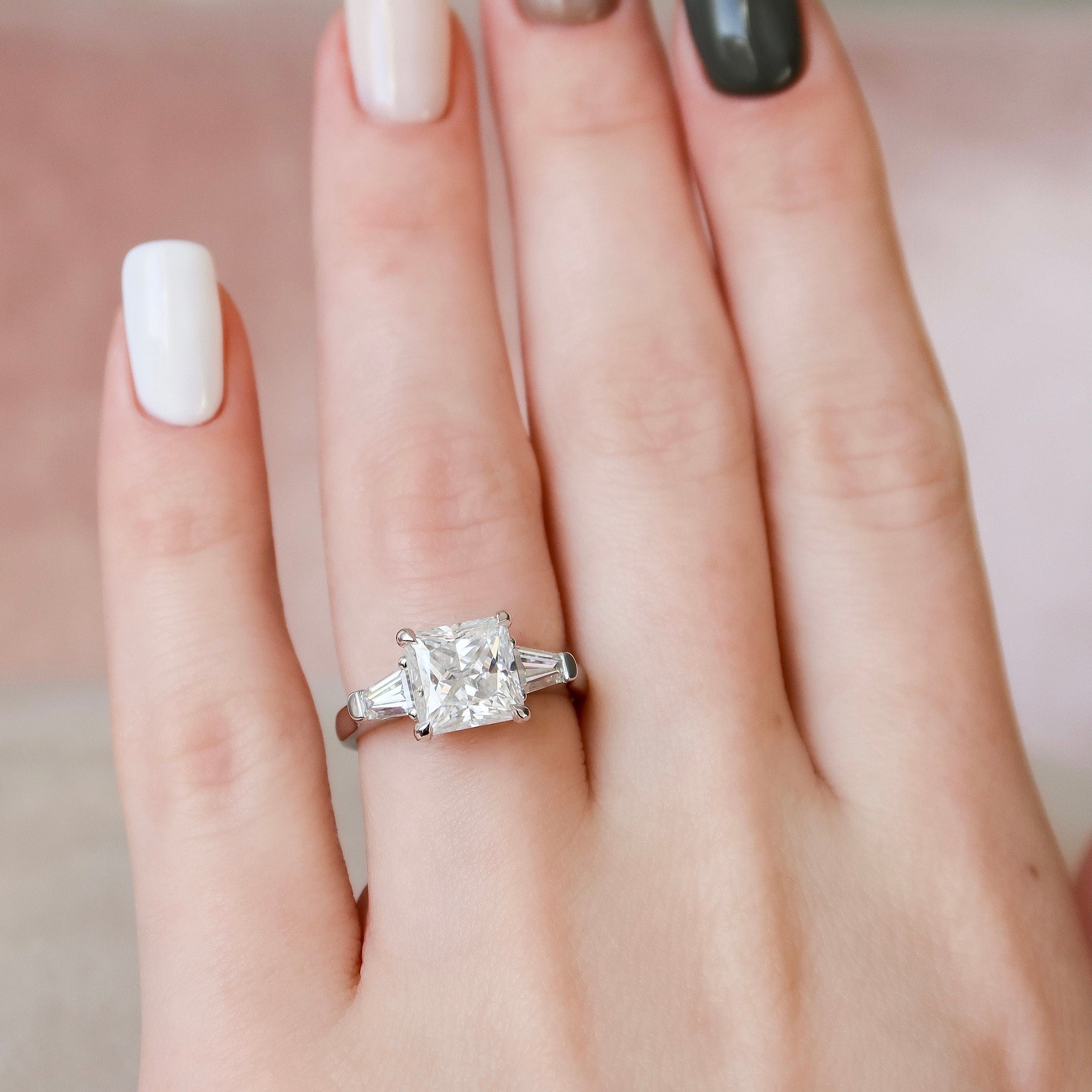 Princess Three Stone Lab Grown Diamond Engagement Ring