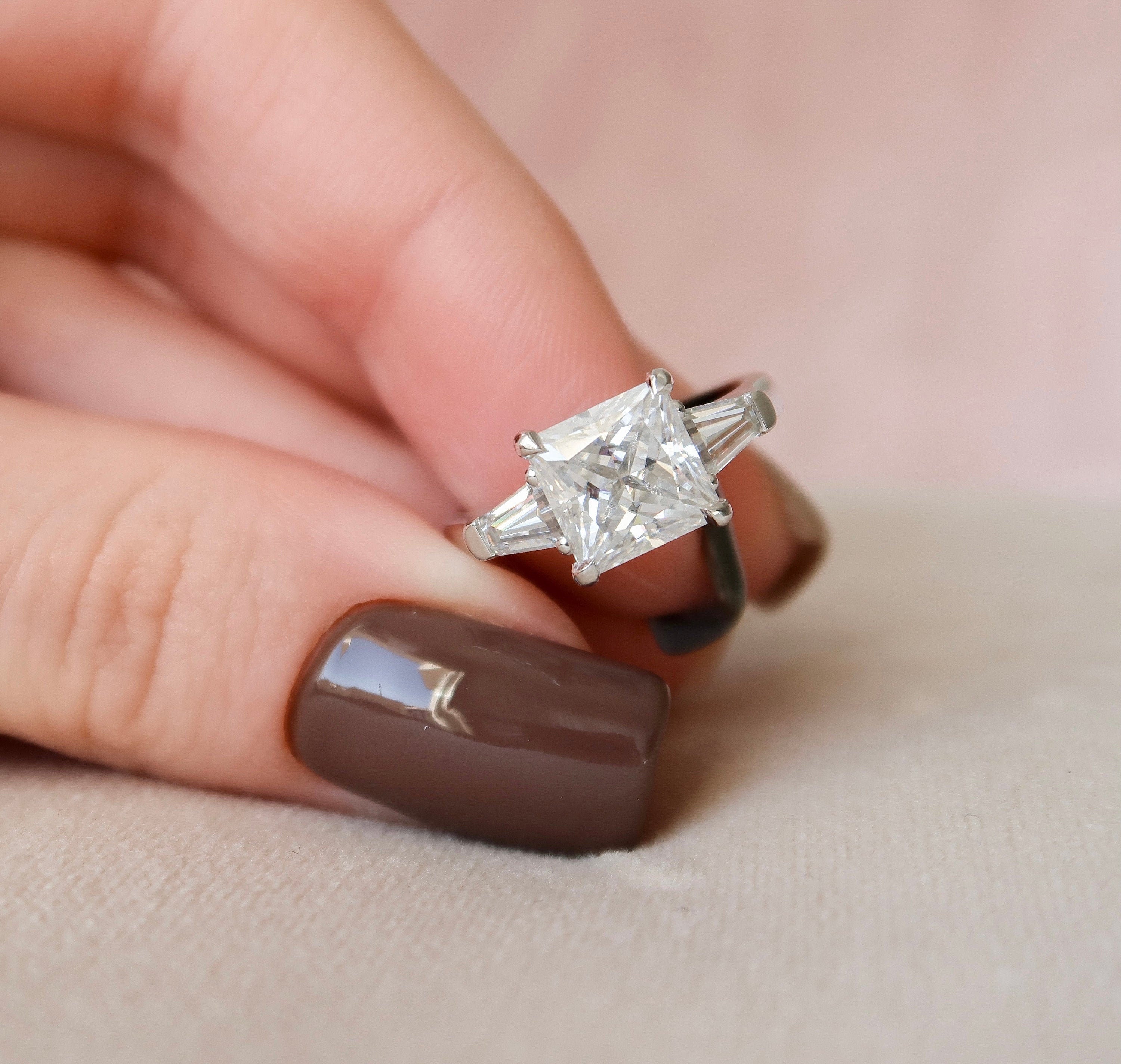Princess Three Stone Lab Grown Diamond Engagement Ring