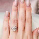3.5 CT Radiant Halo Style Moissanite Engagement Ring 10
