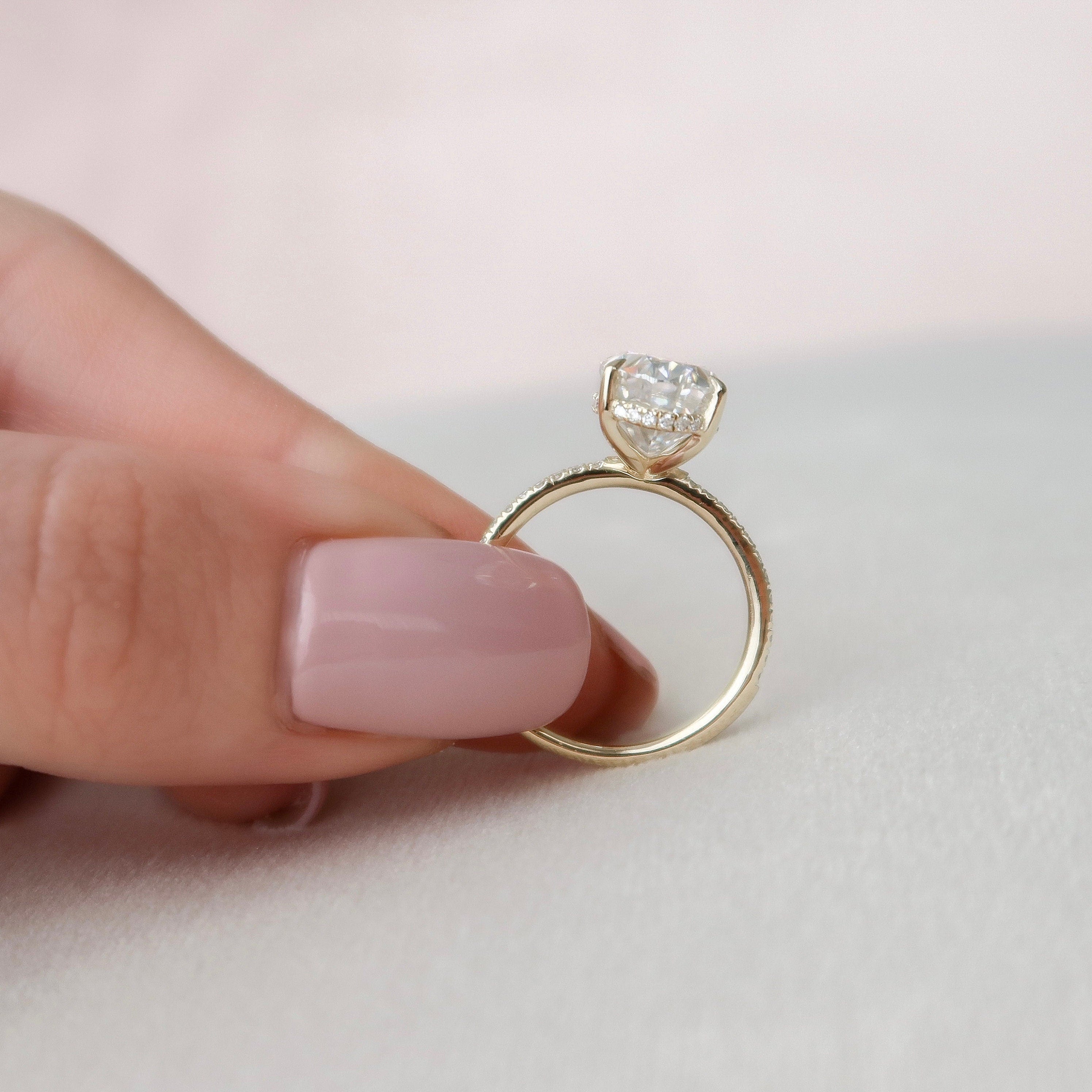 Oval Pave Lab Grown Diamond Engagement Ring