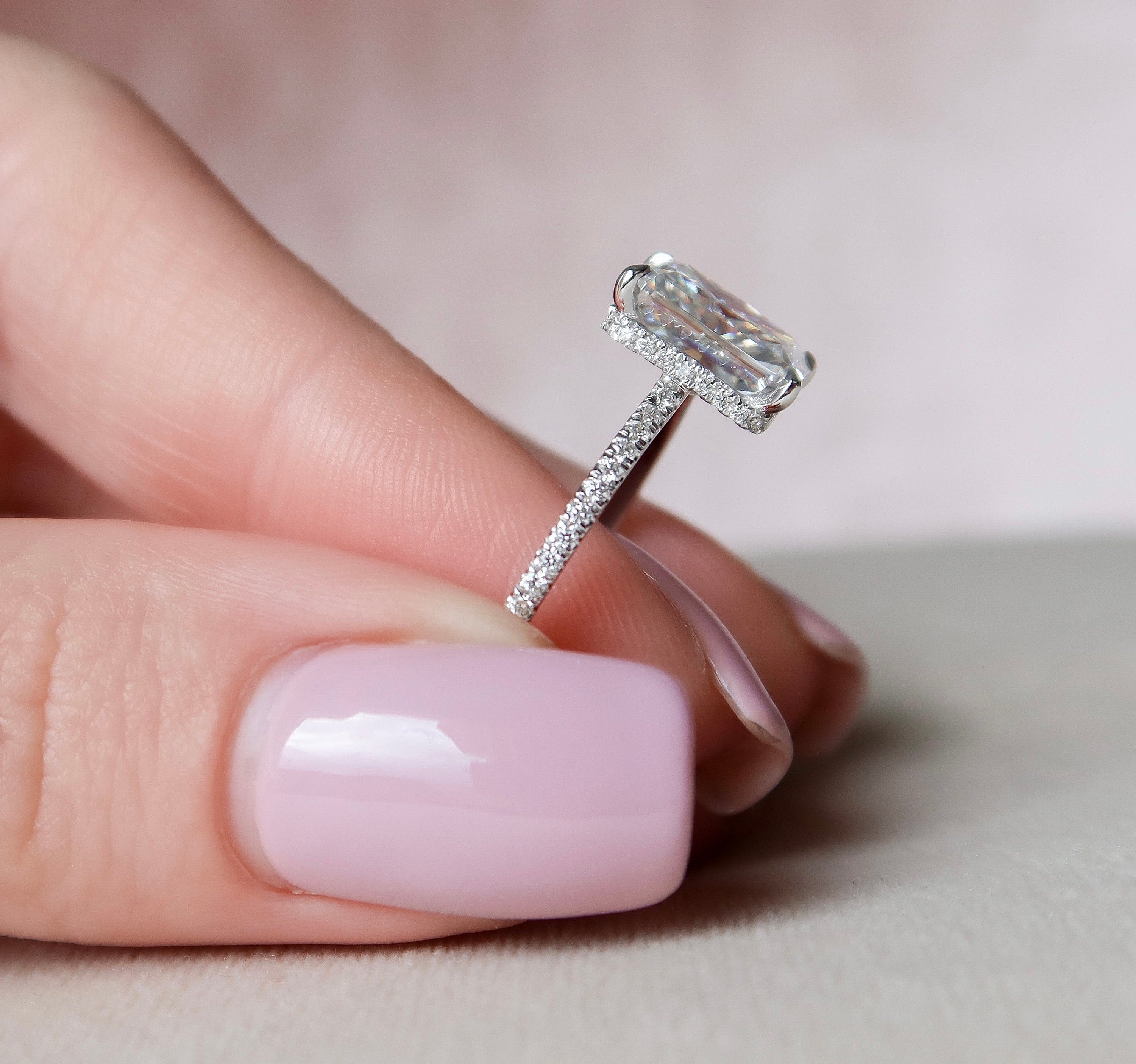 Radiant Pave Lab Grown Diamond Engagement Ring