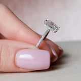 3.5 CT Radiant Hidden Halo Pave  Moissanite Engagement Ring 5