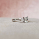 3.0 CT Princess Cut Three Stone Moissanite Engagement Ring 6