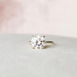 5.0 CT Round Cut Hidden Halo Style Moissanite Engagement Ring 1