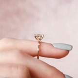 1.50 CT Radiant Dainty Pave Moissanite Engagement Ring
