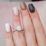 2.5 CT Round Cut Hidden Halo & Pave Setting Engagement Ring 3