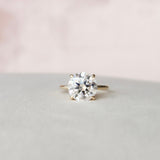 5.0 CT Round Cut Hidden Halo Style Moissanite Engagement Ring 3