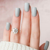 5.0 CT Round Cut Hidden Halo Style Moissanite Engagement Ring 4