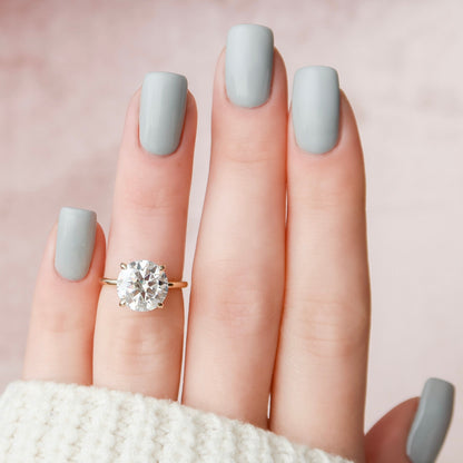 5.0 CT Round Cut Hidden Halo Style Moissanite Engagement Ring 4