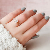 1.50 CT Radiant Dainty Pave Moissanite Engagement Ring