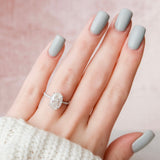 3.5 CT Oval Cut Hidden Halo Pave Setting Moissanite Engagement Ring 8