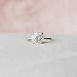 3.0 CT Round Cut Hidden Halo Style Moissanite Engagement Ring 1
