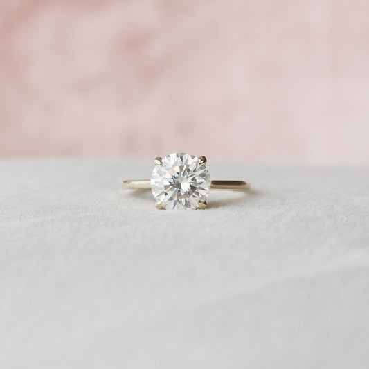 3.0 CT Round Cut Hidden Halo Style Moissanite Engagement Ring 1