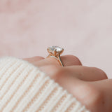 3.0 CT Round Cut Hidden Halo Style Moissanite Engagement Ring 9