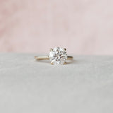 3.0 CT Round Cut Hidden Halo Style Moissanite Engagement Ring 4