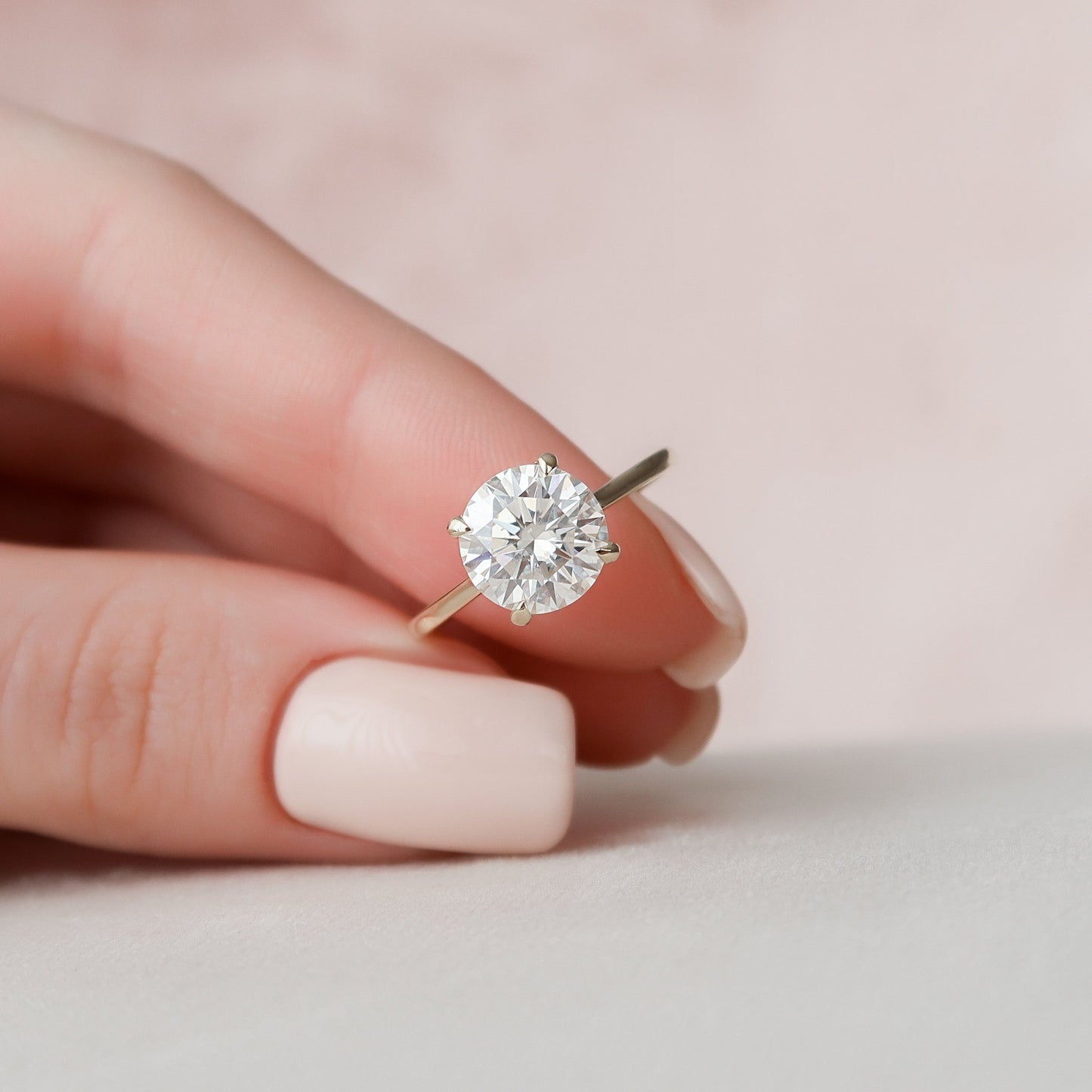 3.0 CT Round Cut Hidden Halo Style Moissanite Engagement Ring 3