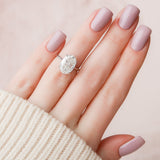 5.0 CT Oval Cut Hidden Halo Style Moissanite Engagement Ring 5