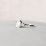 3.5 CT Oval Cut Three Stone Moissanite Engagement Ring 2