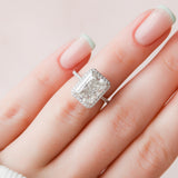 5.0 CT Radiant Cut Halo & Pave Style Moissanite Engagement Ring 5