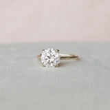 3.0 CT Round Cut Hidden Halo Style Moissanite Engagement Ring 2