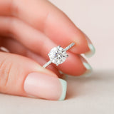 2.0 CT Round Pave Moissanite Engagement Ring