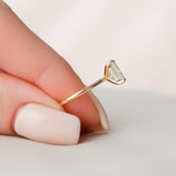 1.5 CT Radiant Hidden Halo Moissanite Engagement Ring 3