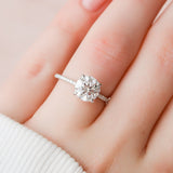 2.0 CT Round Pave Moissanite Engagement Ring