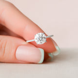 2.0 CT Round Pave Moissanite Engagement Ring