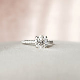 2.0 CT Round Pave Moissanite Engagement Ring
