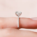 2.0 CT Round Pave Moissanite Engagement Ring