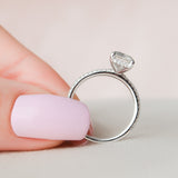 2.5 CT Emerald Pave & Hidden Halo Setting Moissanite Engagement Ring 4