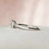 2.0 CT Round Pave Moissanite Engagement Ring