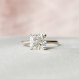 3.50 CT Cushion Cut Hidden Halo Style Moissanite Engagement Ring 1
