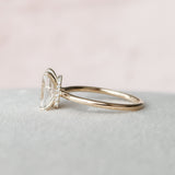 3.0 CT Emerald Cut Hidden Halo Moissanite Engagement Ring